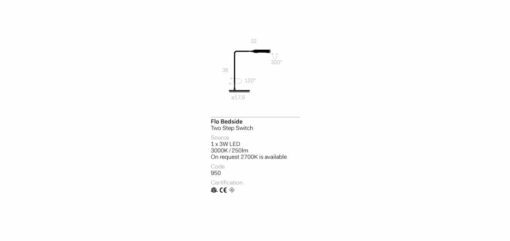 Lumina Flo-Bedside Maßskizze