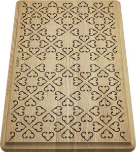 Schneidbrett aus massiver Esche mit Ornament-Dekor (237591)