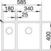 BLANCO CLARON 340/180-U (521610)