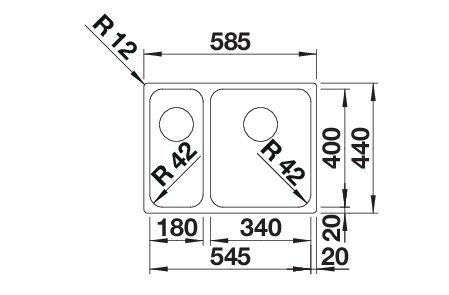 BLANCO SOLIS 340/180-IF (526130)
