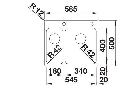 BLANCO SOLIS 340/180-IF/A (526132)