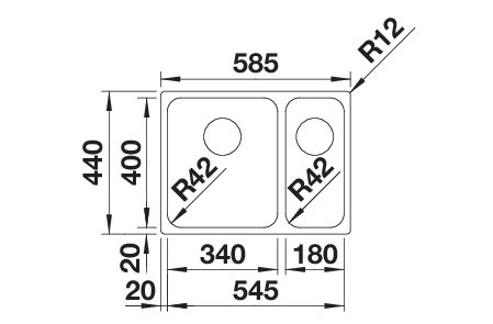 BLANCO SOLIS 340/180-U (526129)
