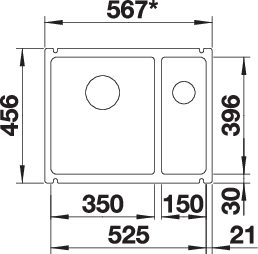 BLANCO SUBLINE 350/150-U (523742)