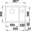 BLANCO SUBLINE 350/150-U (523746)