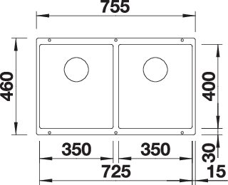 BLANCO SUBLINE 350/350-U für Farbige Komponenten (527827)