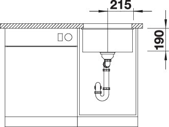 BLANCO SUBLINE 400-U für Farbige Komponenten (527790)