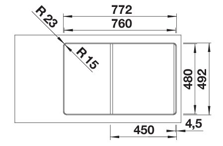 BLANCO ADIRA 45 S-F (527594)