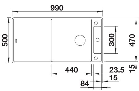 BLANCO AXIA III XL 6 S-F (523527)