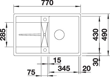BLANCO METRA 45 S-F (519086)