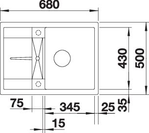 BLANCO METRA 45 S Compact (519581)