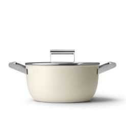 Smeg CSF2412CRM Schmortopf Ø 24 cm mit Glasdeckel in Creme