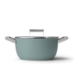 Smeg CSF2412EGM Schmortopf Ø 24 cm mit Glasdeckel in Emerald Green-Matt