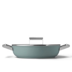 Smeg DPF2812EGM Schmorpfanne Ø 28 cm mit Glasdeckel in Emerald Green-Matt