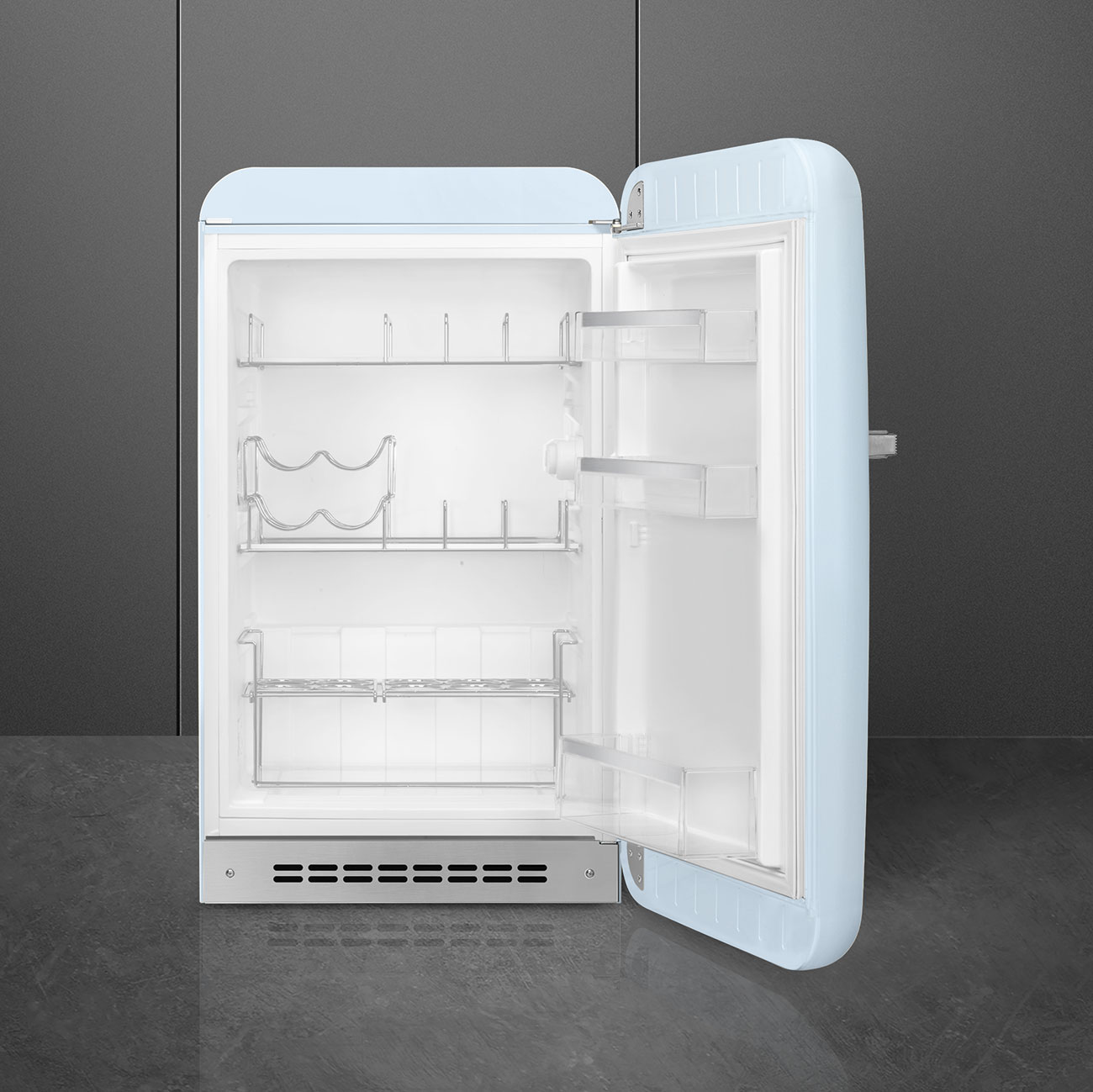 Smeg FAB10HRPB6 Minibar Getränkecenter Pastellblau – Innenansicht