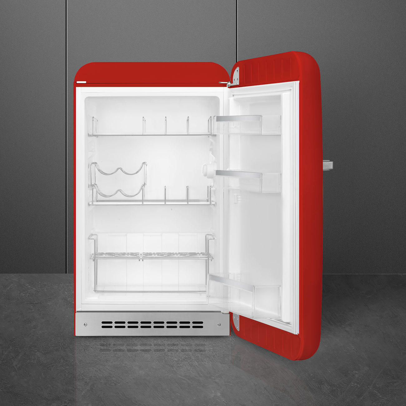 Smeg FAB10HRRD6 Minibar Getränkecenter Rot – Innenansicht