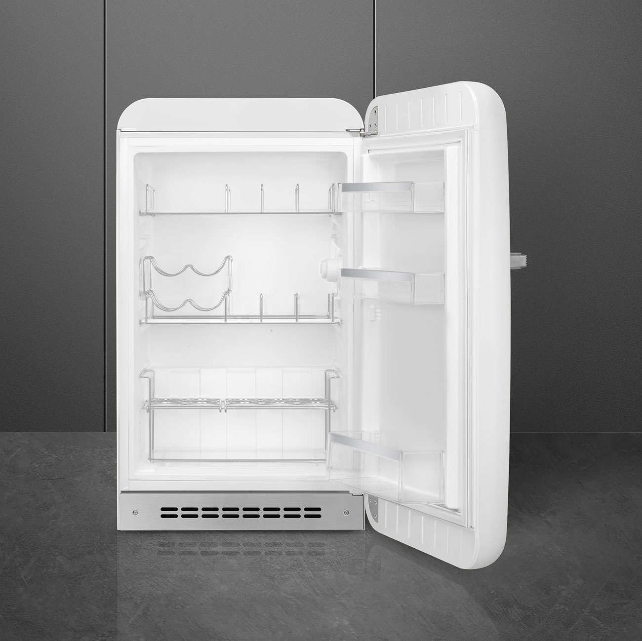 Smeg FAB10HRWH6 Minibar Getränkecenter Weiß – Innenansicht