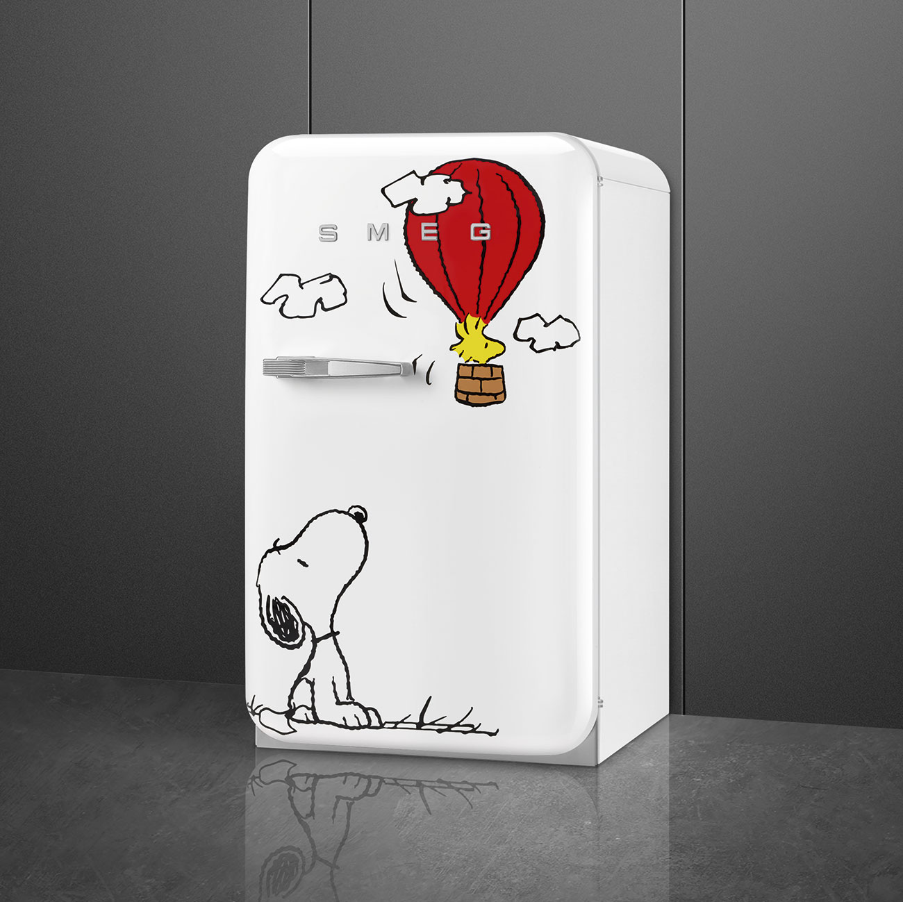 Smeg FAB10RDSN6 Snoopy Retrokühlschrank – Detailansicht