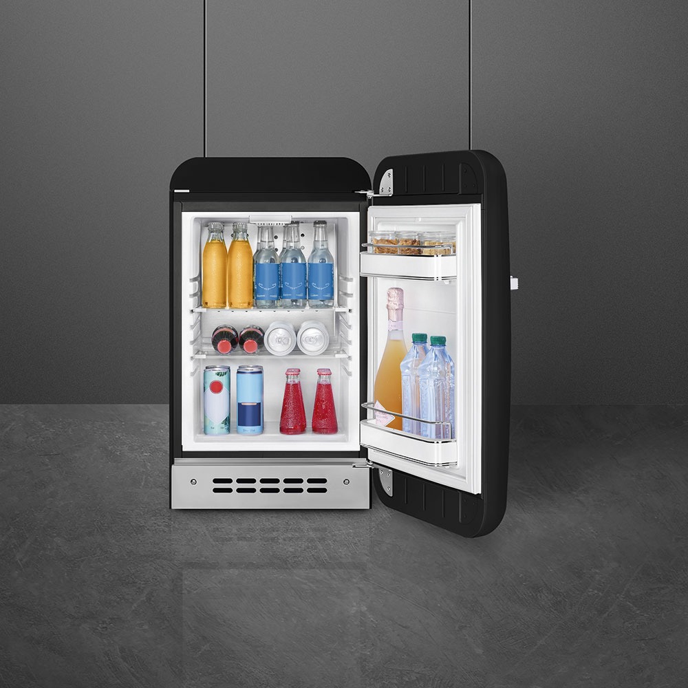 Smeg FAB5RBL6 Minibar Retrokühlschrank Schwarz – Detailansicht