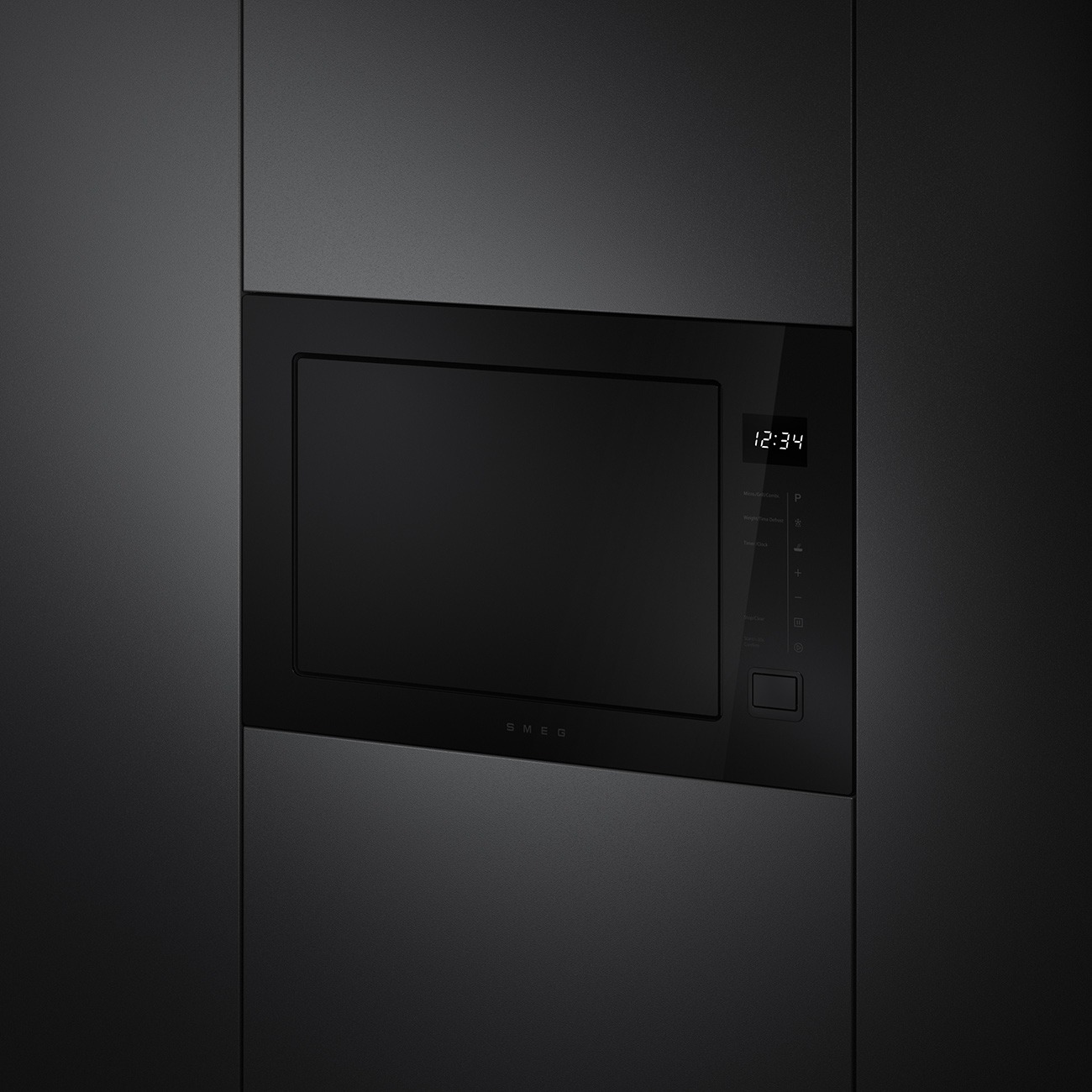 Smeg FMI225BI Einbau-Mikrowelle mit Grill in Schwarz – Ansicht