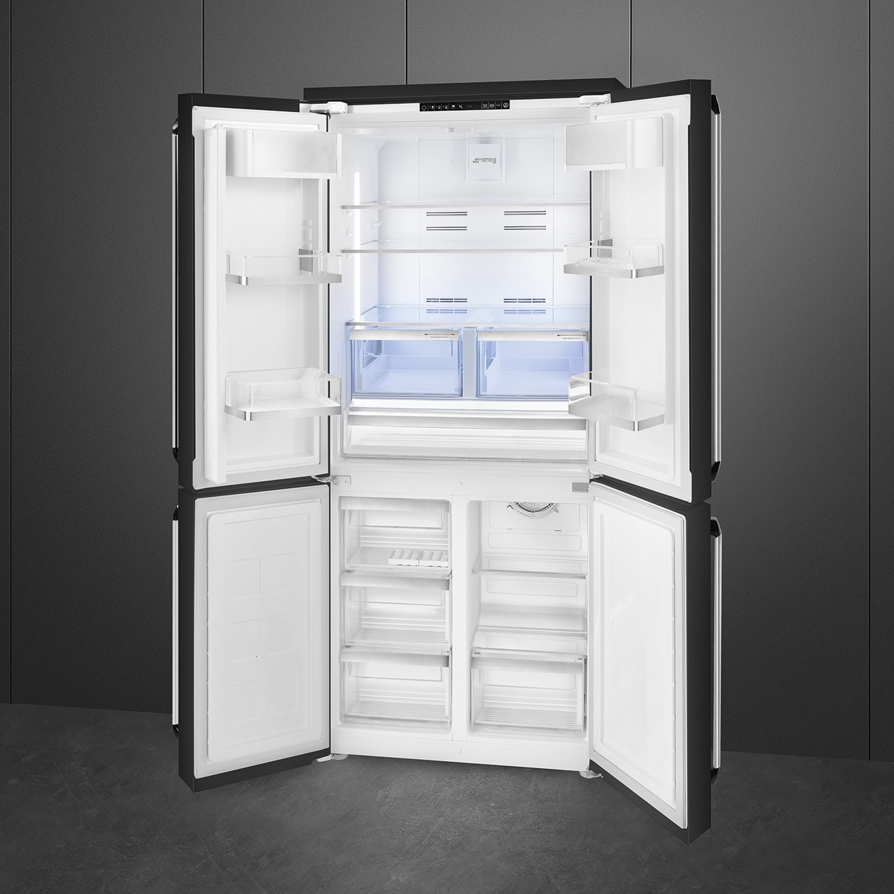 Smeg FQ960BL6 French-Door Kühl-Gefrierkombination Schwarz – Detailansicht