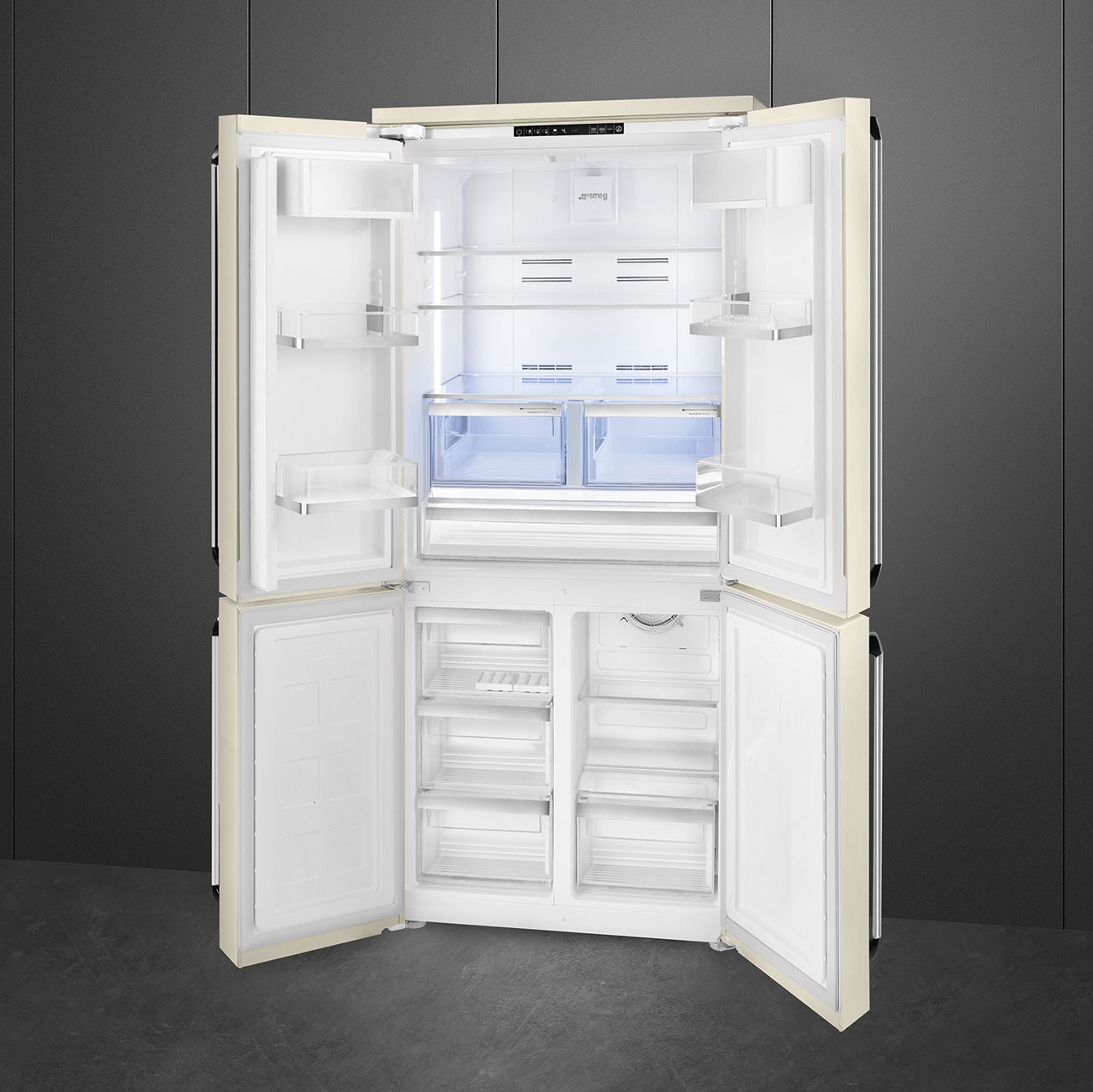 Smeg FQ960P6 French-Door Kühl-Gefrierkombination Creme – Detailansicht