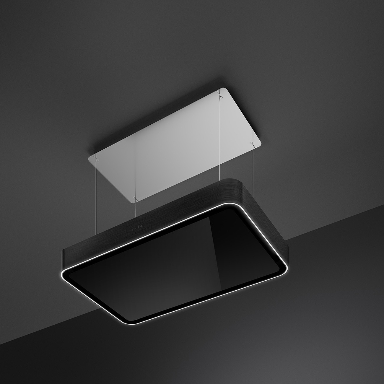 Smeg KSLS10MB freihängende Inselhaube Schwarz-Matt – Galerieansicht