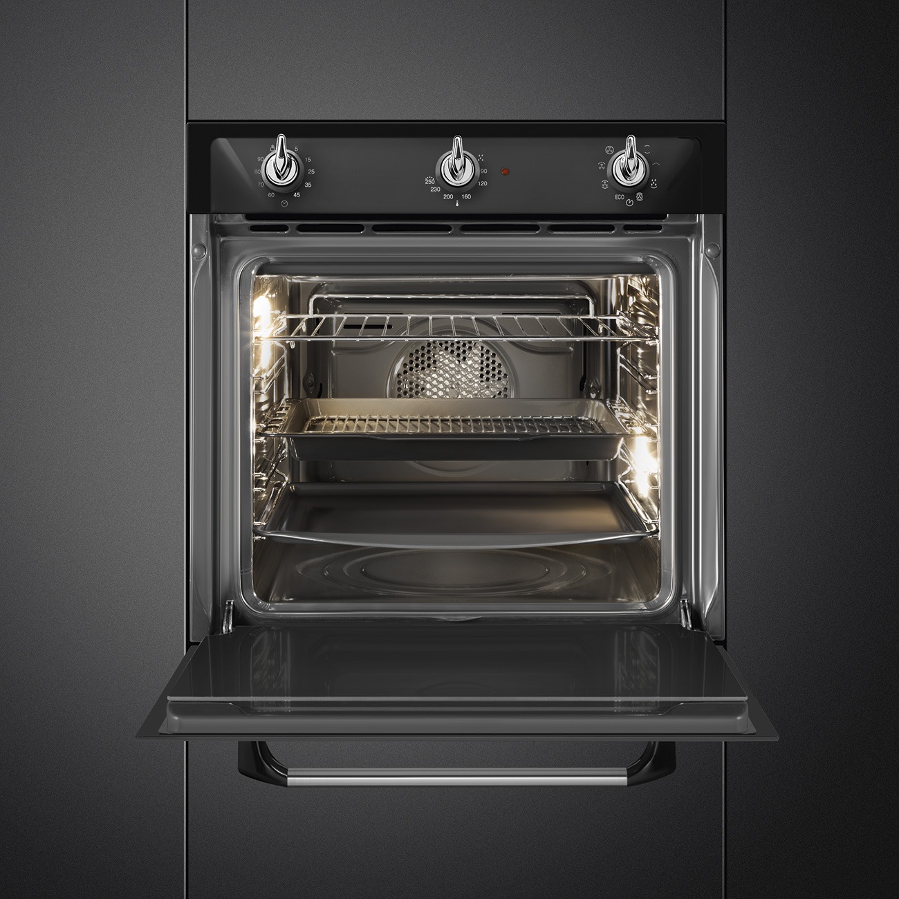 Smeg SF6905NF Victoria Einbaubackofen in Schwarz – Ansicht 3