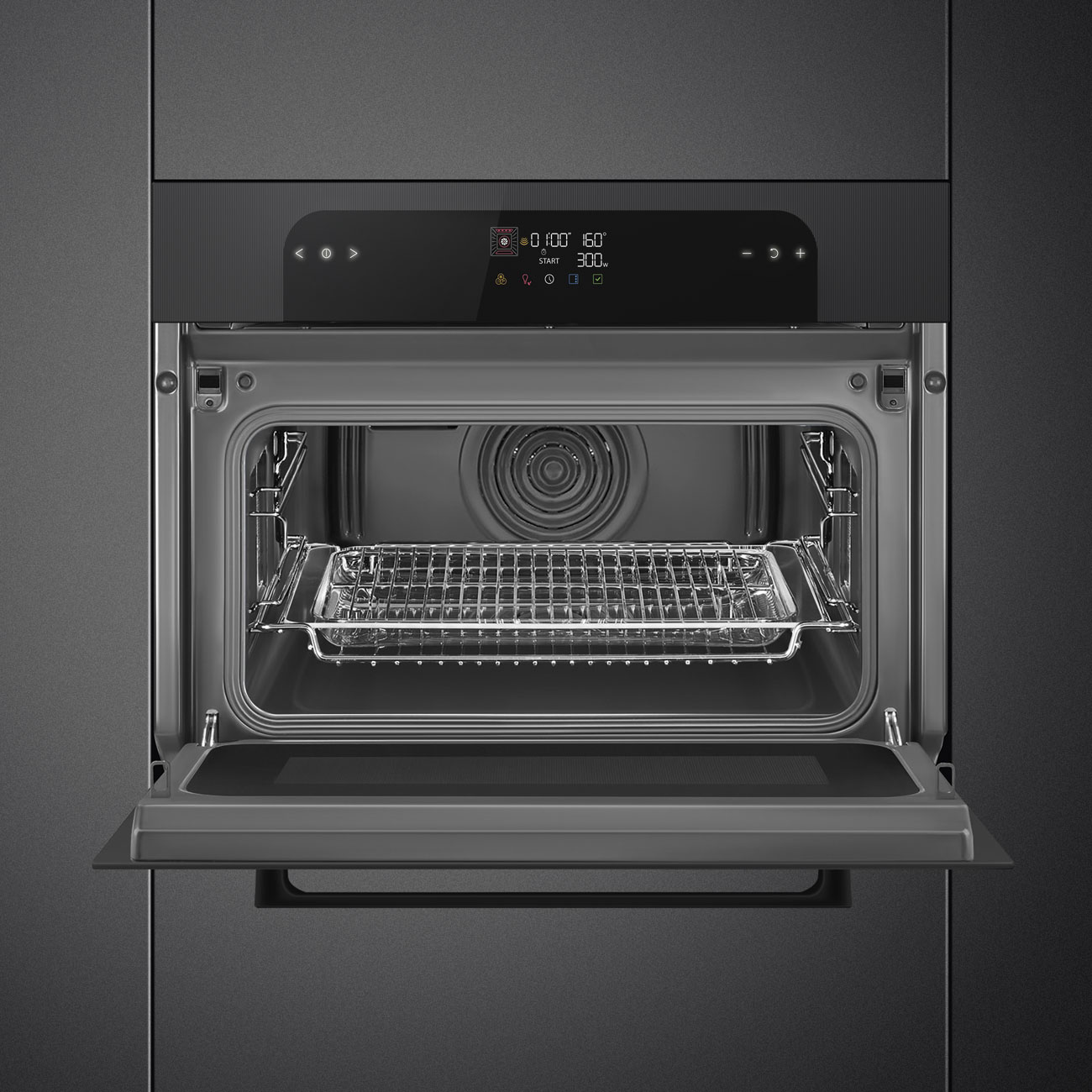 Smeg SO4202M1B Kompakt-Mikrowellenbackofen in Schwarz – Ansicht 3