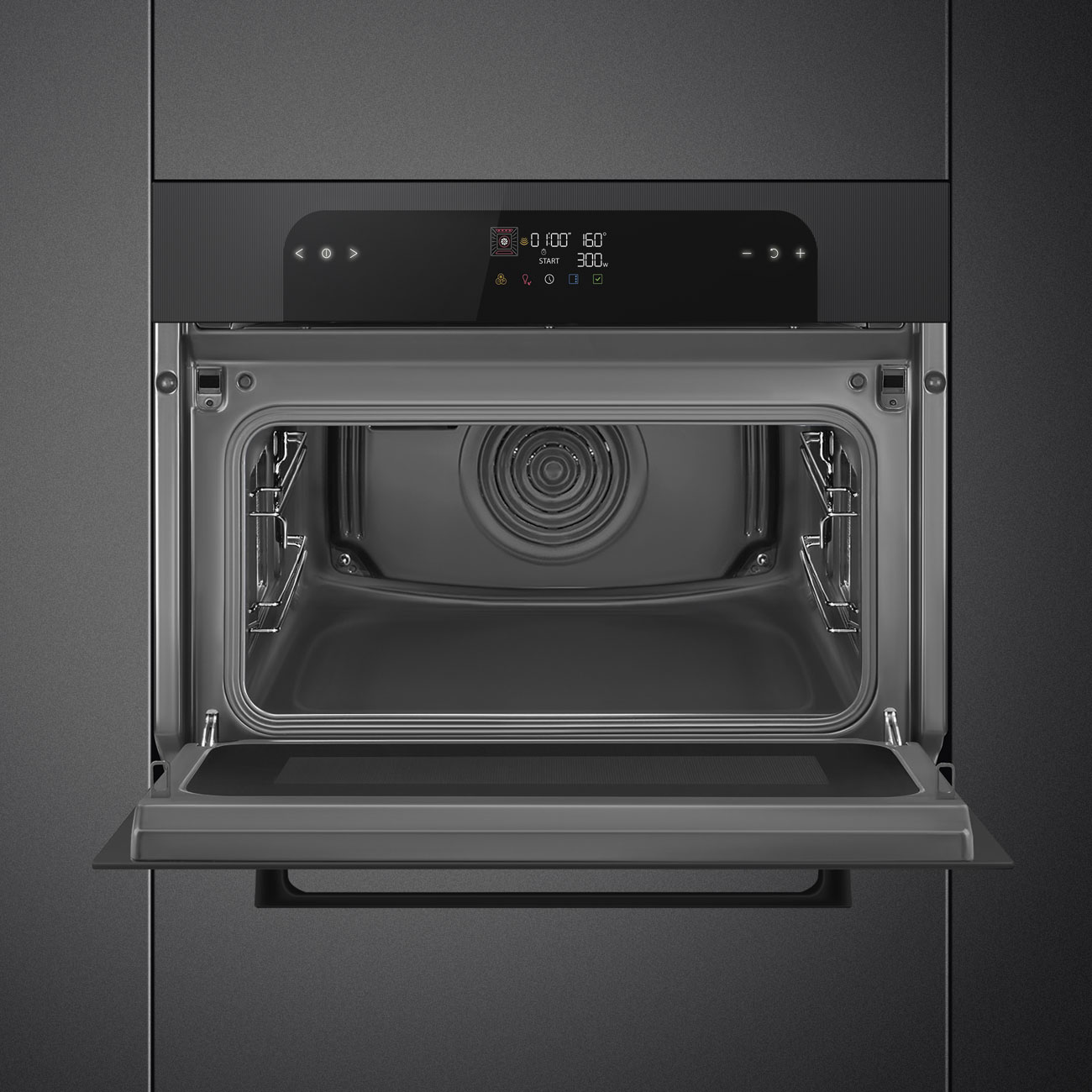 Smeg SO4202M1B Kompakt-Mikrowellenbackofen in Schwarz – Ansicht 4