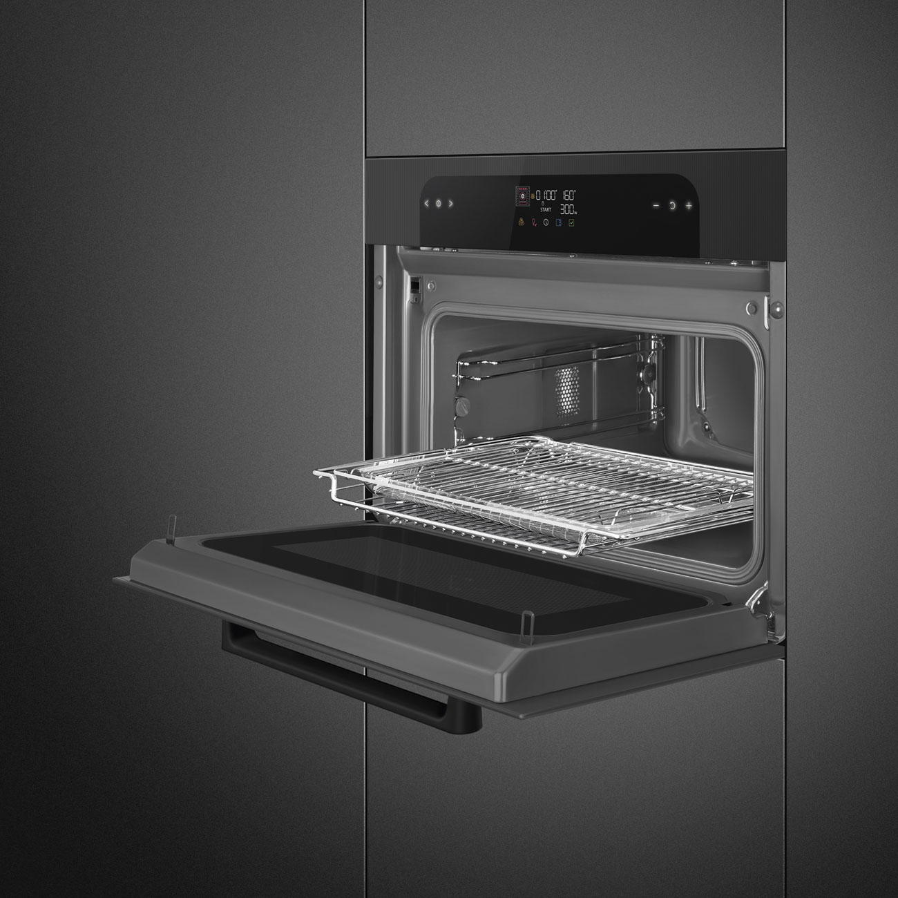 Smeg SO4202M1B Kompakt-Mikrowellenbackofen in Schwarz – Ansicht 5