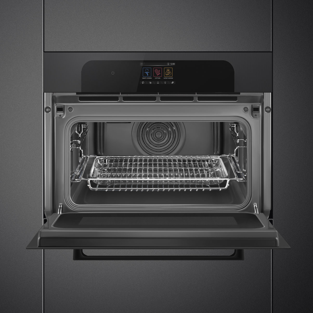 Smeg SO4204M2PB Kompakt-Mikrowellenbackofen in Schwarz – Ansicht 3